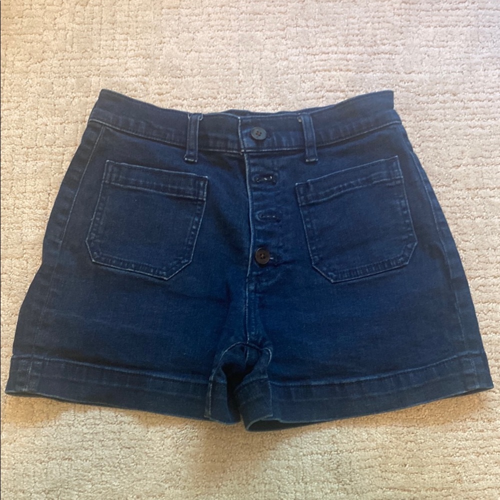 J. Crew Blue Jean Shorts Classic High-Waisted Design